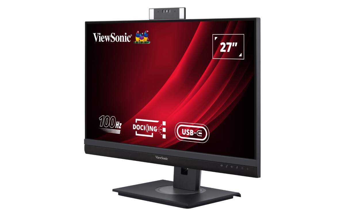 Der neue Viewsonic VG2757V-2K mit LED-Beleuchtung und Pop-up-Webcam (Foto: ViewSonic)