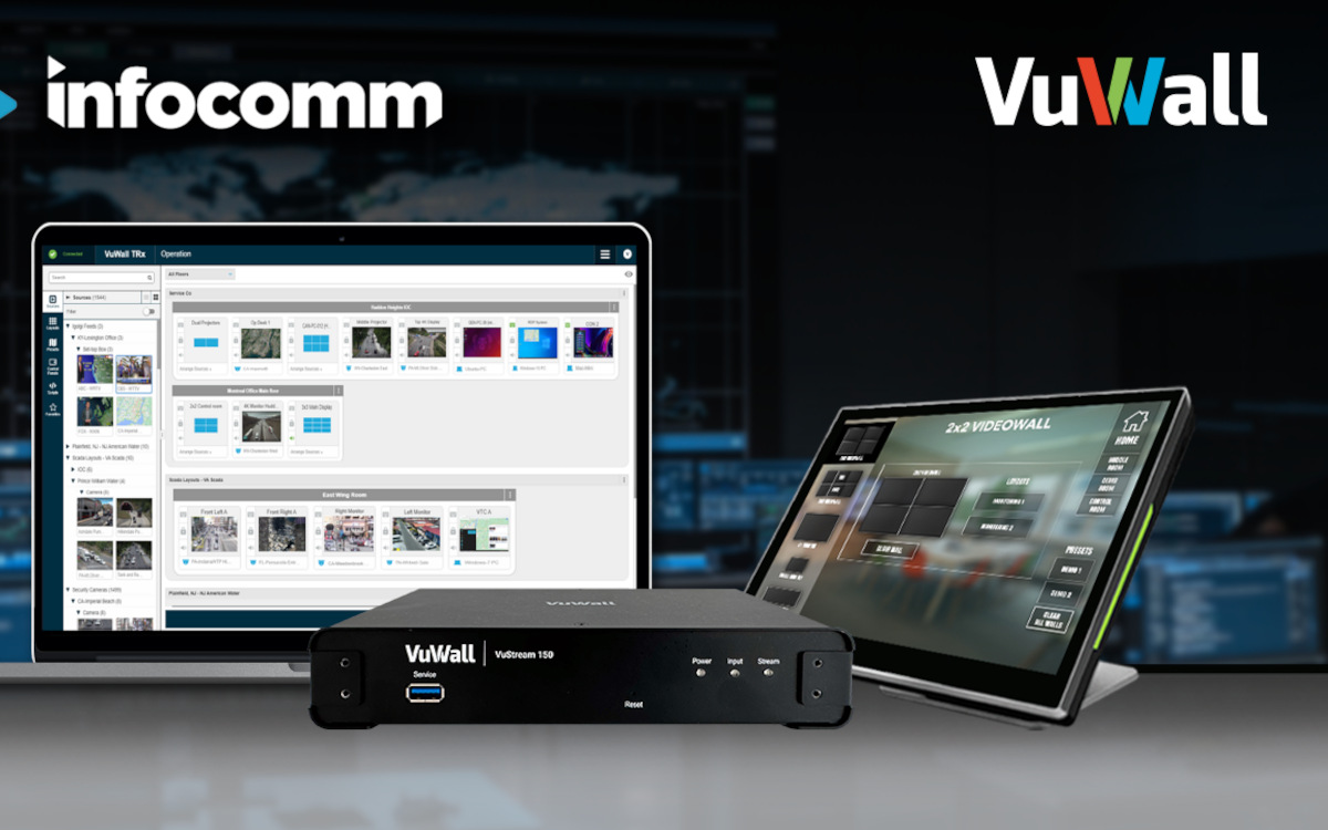 Vuwall fokussiert auf der Infocomm 2024 die TRX 3.6-Plattform, den Vustream-Encoder und das Controlvu-POE-Touchpanel. (Foto: VuWall)