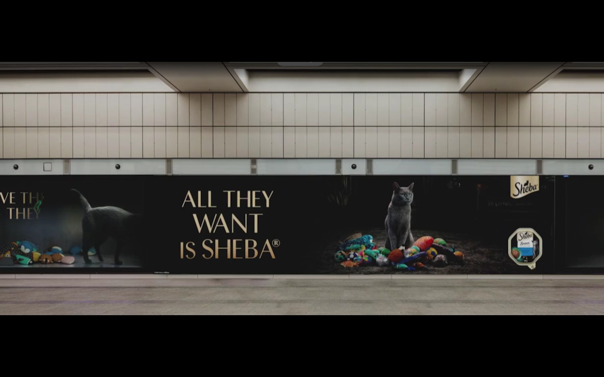 Sheba-DooH-Kampagne in der Londoner U-Bahn (Foto: Screenshot/Global)