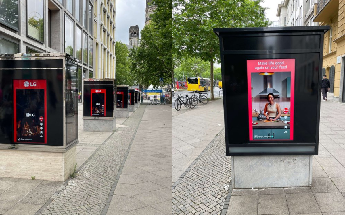 LG-Kampagne auf DooH-Stelen in Berlin (Fotos: LG)