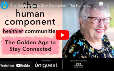 Uniguest filmte 97-jährige Marion Ungrich, wie sie die Technologie des Anbieters in ihrem Seniorenwohnheim nutzt. (Foto: Screenshot)
