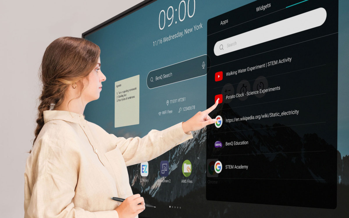 Die Touchdisplays der RP04-Serie von BenQ laufen auf Android 13 und kommen mit der vollen Suite an Google-Workspace-Anwendungen. (Foto: BenQ)