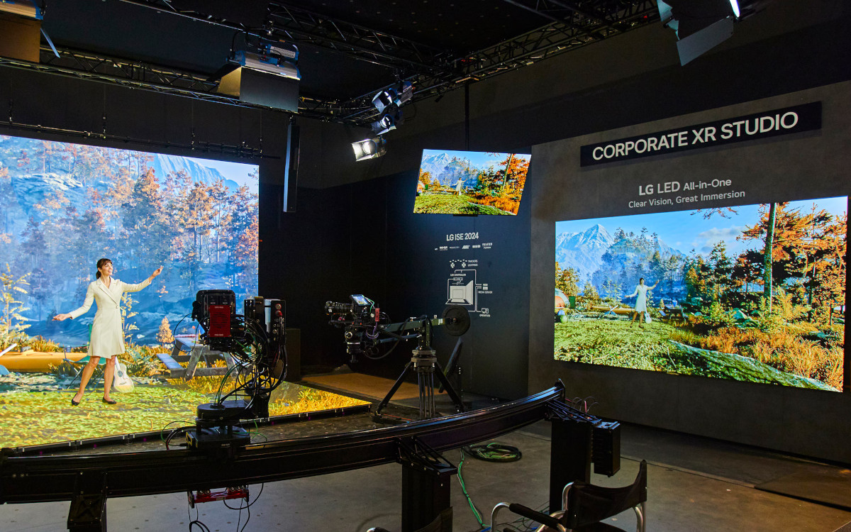 Virtual-Production-Setup auf der ISE 2024 (Foto: LG)