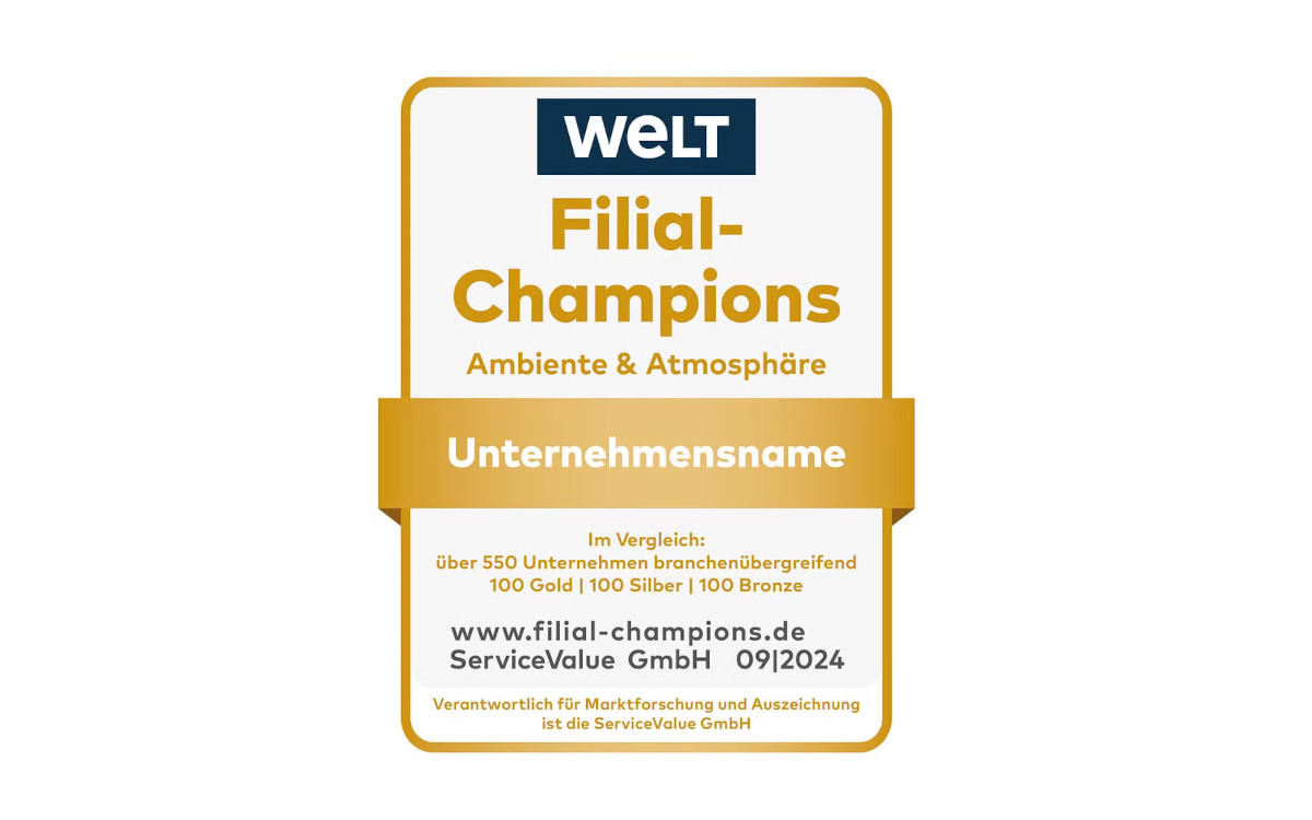 Auch 2024 ermittelten Servicevalue und Welt die Filial-Champions. (Foto: ServiceValue GmbH)