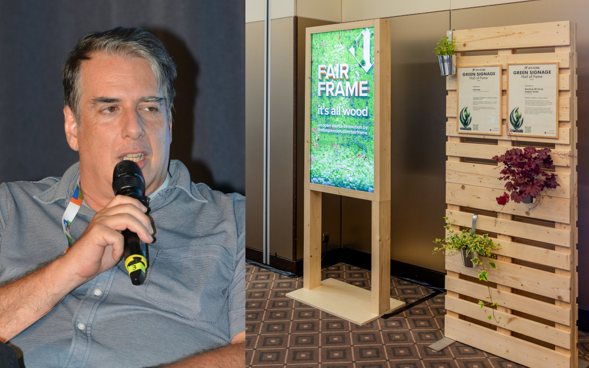 Schon lange aus der Holzklasse heraus: Wie moderne Digital Signage-Konzepte zm Beispiel Green Signage unterstützt, erläutert Florian Bogeschdorfer von 99Sensors. (Fotos: invidis)