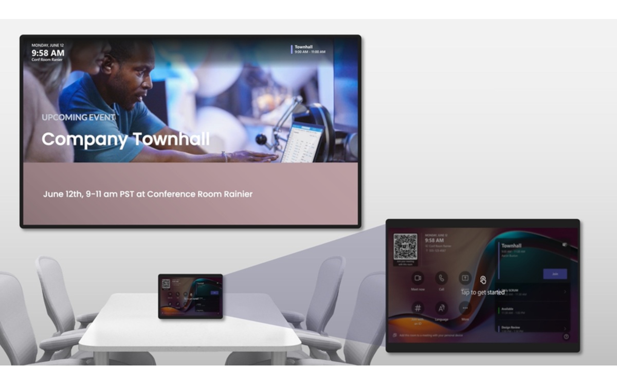 Digital Signage auf Microsoft Teams Rooms Displays (Foto: Microsoft)