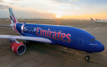 Emirates-Flieger im NBA-Branding (Foto: Emirates)