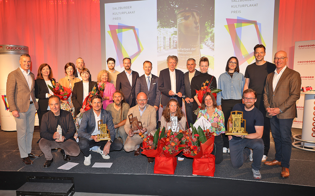 Die Sieger beim Kulturplakatpreis Salzburg 2024 (Foto: Progress Werbung)