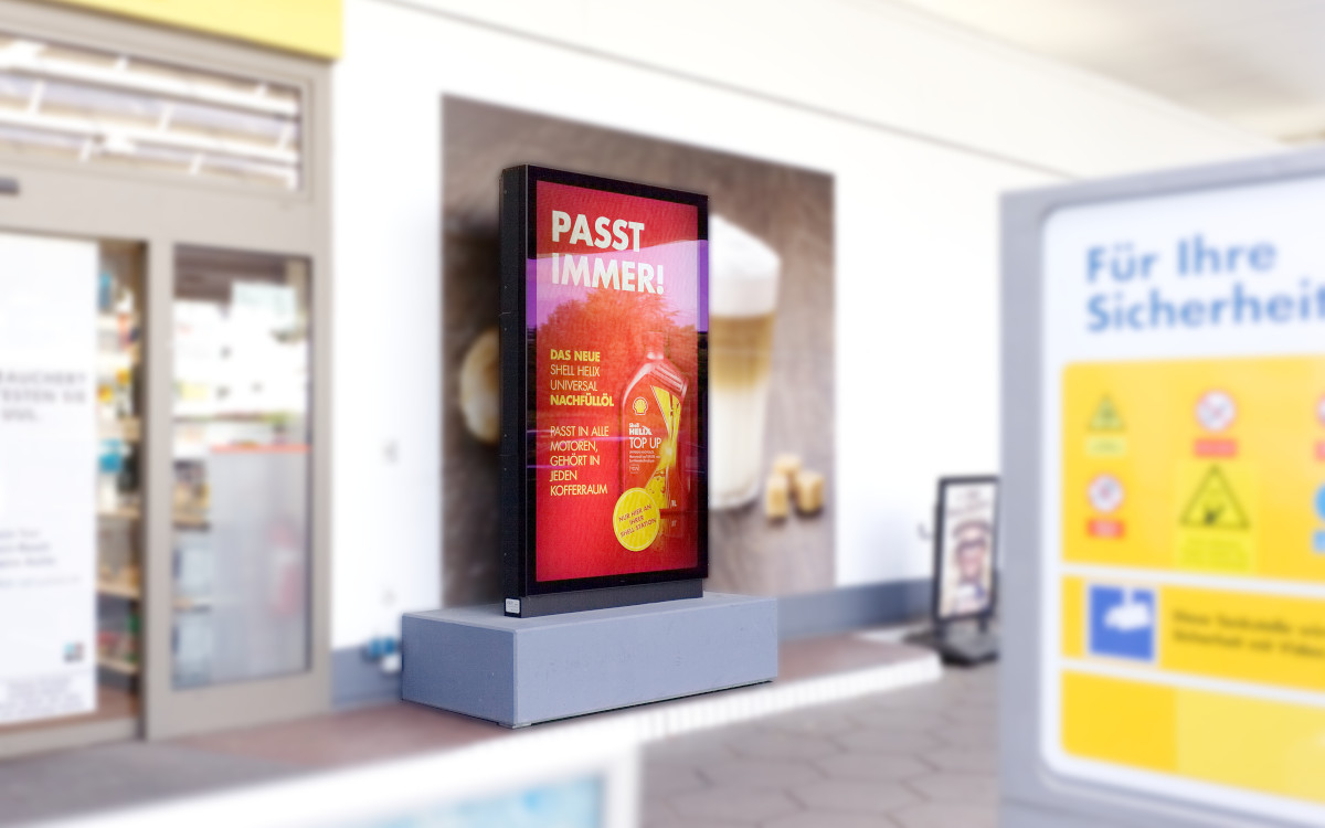 ISM vermarktet nun sein Shell-DooH-Netzwerk selbst. (Foto: ISM Intelligent Signage for Media GmbH)