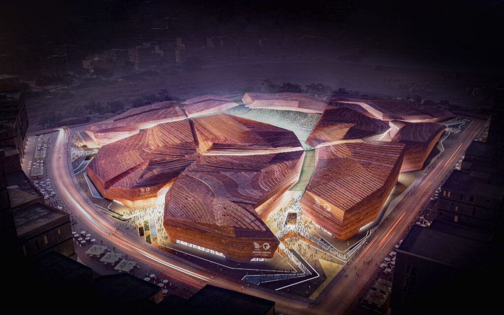 Das New Murabba Stadium (Mock-up: SAUDI 2034 BID/SAFF)