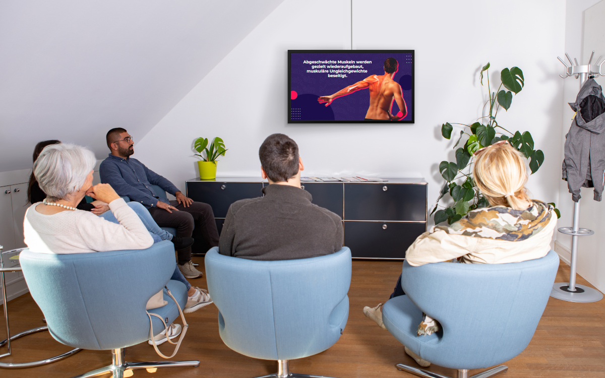 Orthopädischer Info-Film auf TV-Wartezimmer-Screens (Foto: TV-Wartezimmer)