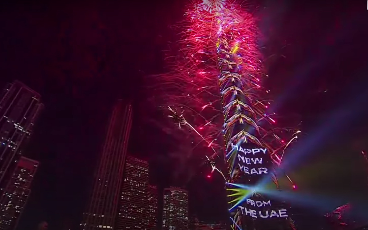 In Dubai startete man mit einer Show auf der neuen Burj-Khalifa-LED gebührend in 2025. (Foto: Emaar Properties/Screenshot)