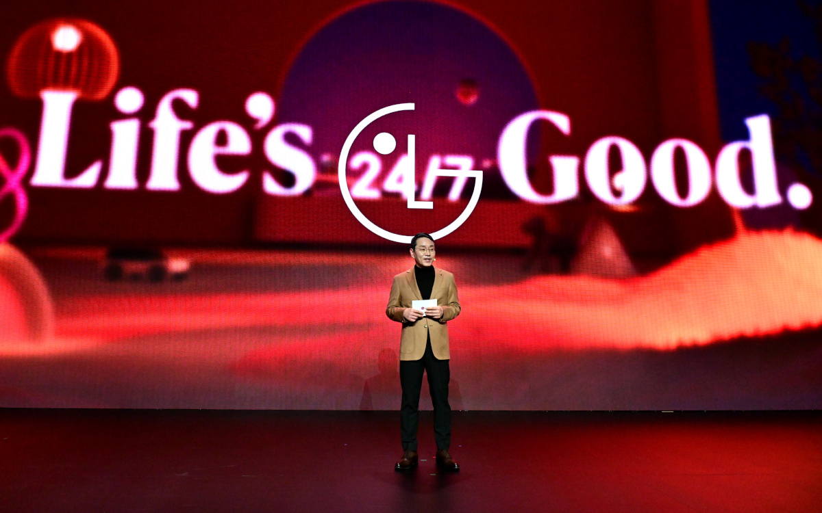 LG-CEO William Cho hält die Keynote auf der CES 2025. (Foto: LG Electronics)