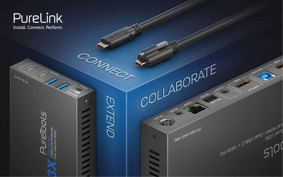 Connect, Extend und Collaborate - die Schwerpunkte des Purelink-Portfolios für die ISE 2025. (Foto: PureLink)