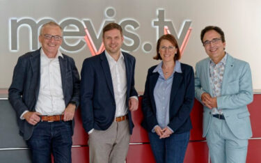 Die Mevis-tv-Geschäftsleitung: Hans-Joachim Spies, Oliver Fritz, Tina Hienerwadel und Kurt-Peter Zirn (Foto: mevis.tv)