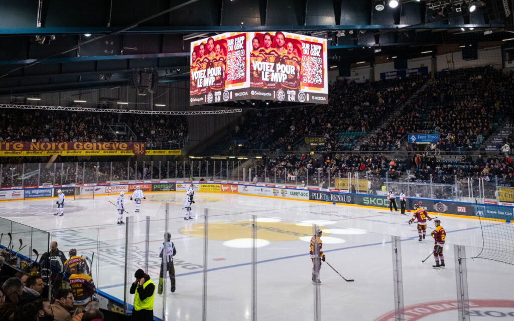 LED Video-Cube des Hockeyclubs Genève-Servette (Foto: Infiled)