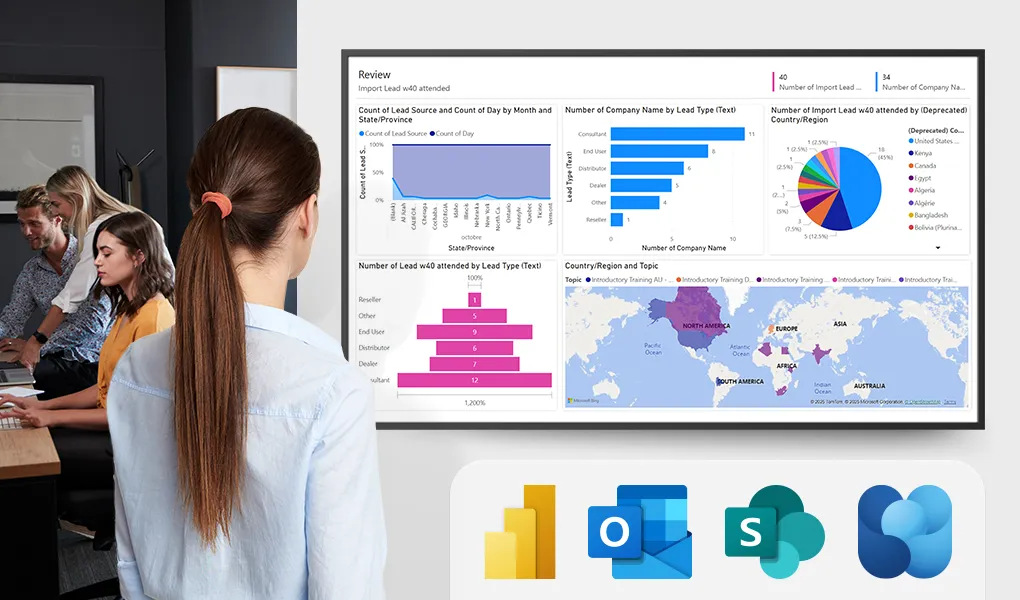 Elementi 2025 ermöglicht die Integration von Microsoft-365-Widgets. (Foto: SpinetiX)