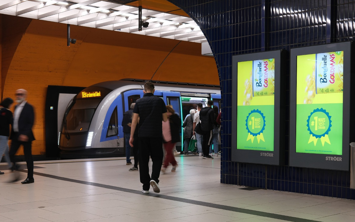 DooH-Werbung für Bonduelle-Mais (Foto: Bonduelle)