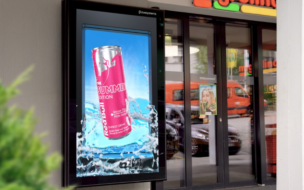 Red-Bull-Werbung mit 3D-Effekt (Foto: Livesystems)