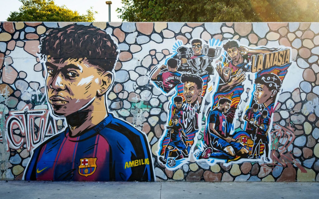 Mural mit Lamine Yamal (Foto: FC Barcelona)