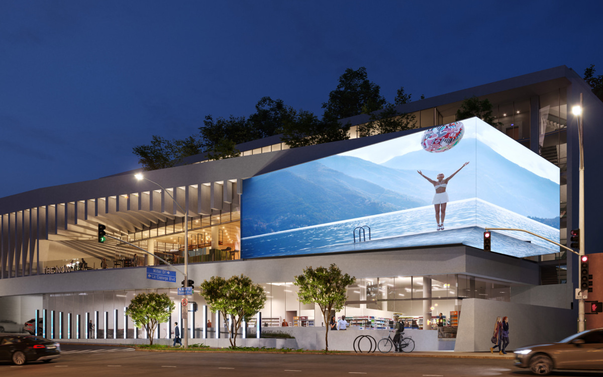 Neuer LED-Screen am "The Now" auf dem Sunset Boulevard (Foto: Mithun)