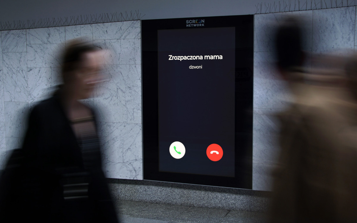 DooH-Kampagne "A Child is Missing" in Polen (Foto: Screen Network)