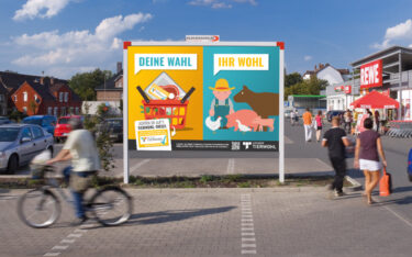 Programmatisch umgesetzte Plakatkampagne für die Initiative Tierwohl (Foto: MAS)