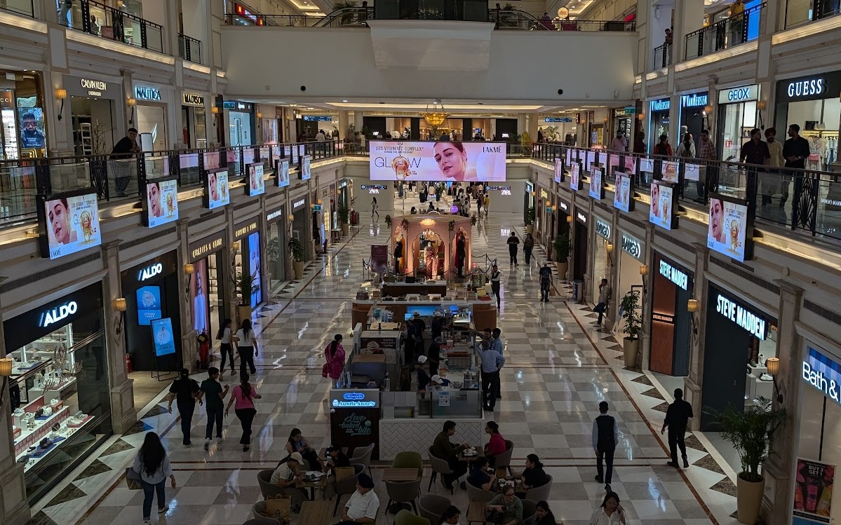 Fortschrittliches DooH-Netzwerk in der Skycom Mall in Delhi (Foto: invidis)