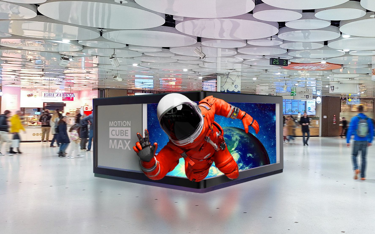 Der neue Motion Cube MAX in den Münchner Stachus Passagen (Foto: blowUP media)