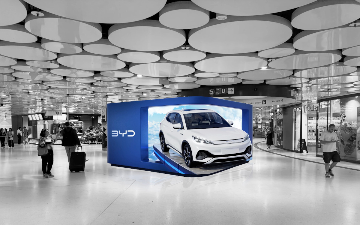 Mock-up des neuen 3D-LED-Cubes am Karlsplatz (Stachus) (Mock-up: met[ads])