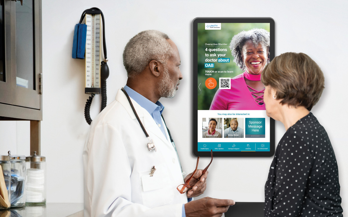 Das Screen-Netzwerk von Patient Point erstreckt sich über 30.000 Arztpraxen in den USA. (Foto: PatientPoint)