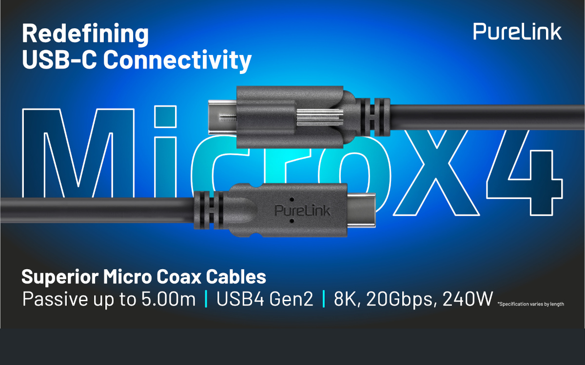 Die die Pureinstall MicroX4 Serie von Purelink - für passive USB-C-Signalübertragung (Foto: PureLink)