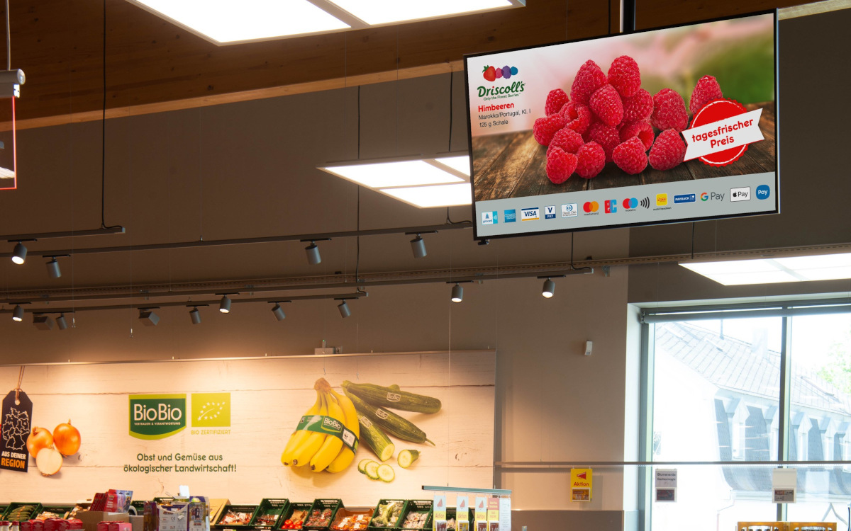 Retail-Media-Screen im Netto Marken-Discount (Foto: Netto Marken-Discount)