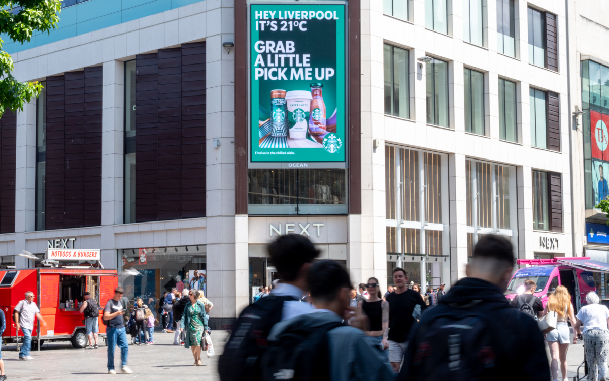 DooH-Screen im Cavern Quarter in Liverpool (Foto: Ocean Outdoor)