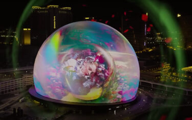 Promotion für "The Wizard of Oz" auf der Fassade der Sphere (Foto: The Sphere/Screenshot)