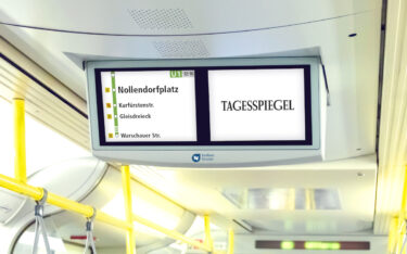 Das Fahrgastfernsehen "Berliner Fenster" zeigt bald News des Tagesspiegels. (Foto: mc R&D GmbH)
