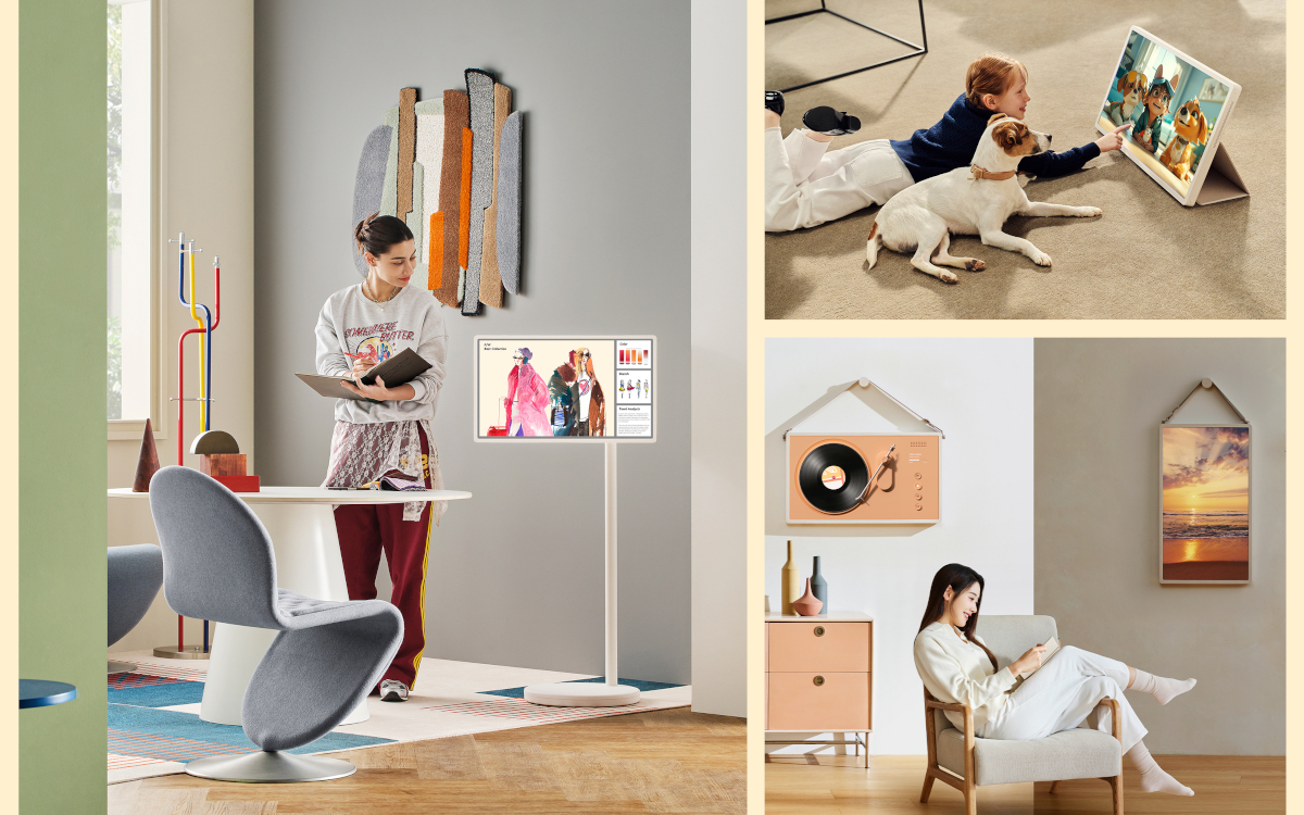 Der LG Stanbyme 2 lässt sich nicht nur rollen, sondern auf den Tisch stellen oder an die Wand hängen. (Foto: LG)