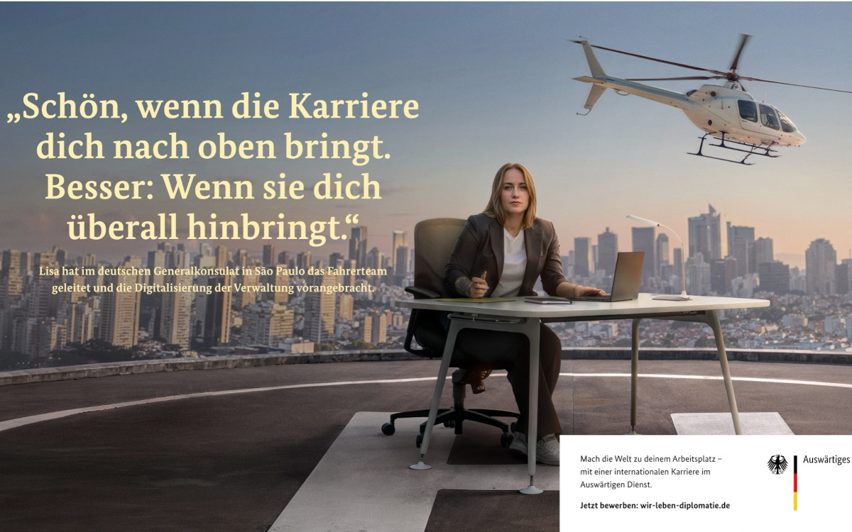 Die erste Employer-Branding-Kampagne des Auswärtigen Amts (Foto: Mediaplus)