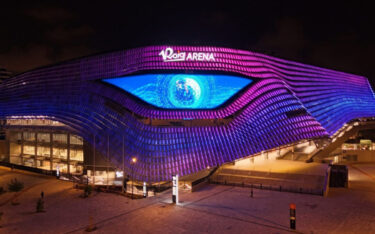 Die Medienfassade der Roig Arena (Foto: Roig Arena)