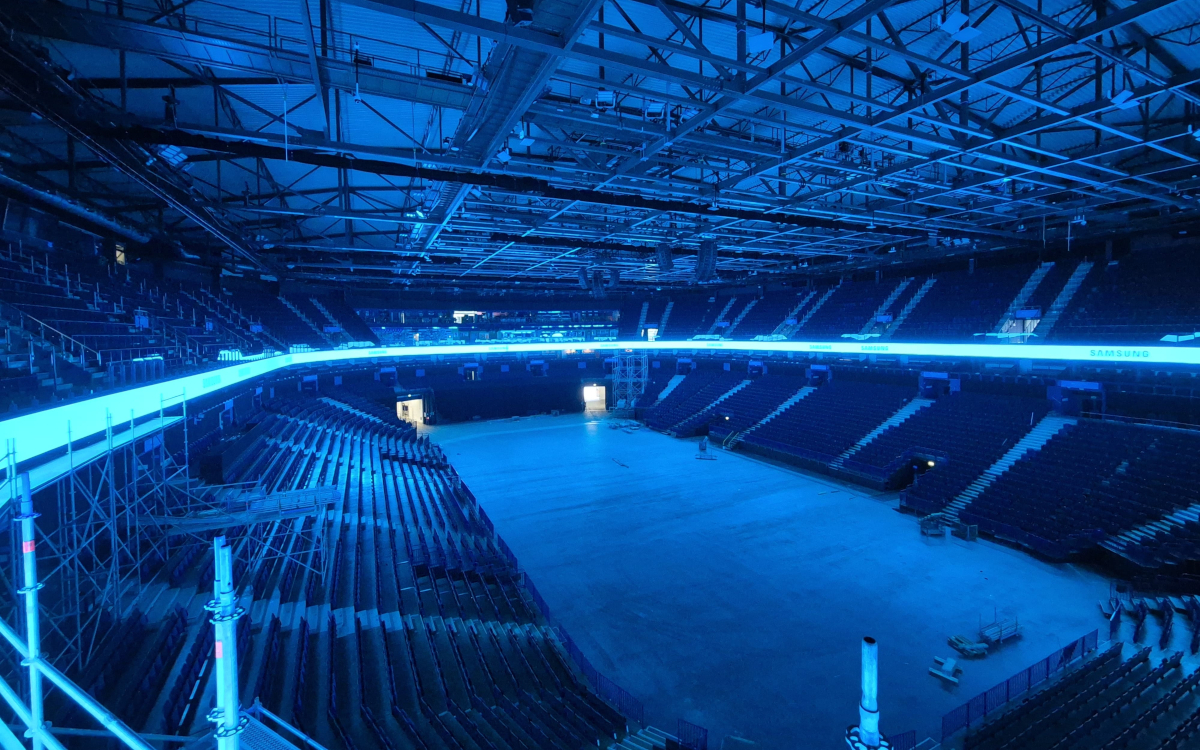 Neues LED-Fascia-Board in der Barclays Arena (Foto: Samsung)