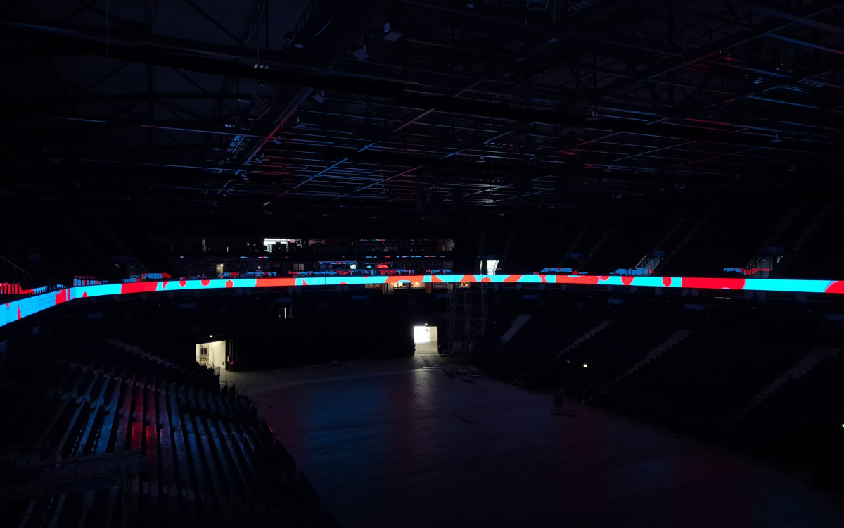 Neues LED-Fascia-Board in der Barclays Arena (Foto: Samsung)