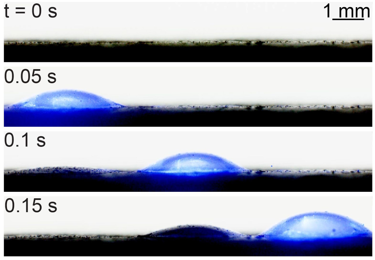 Die gasgefüllten Pixelkammern dehnen sich durch Laserlicht aus. (Foto: UCSB)