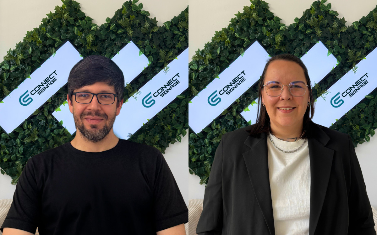Kevin Metan und Aliena Loges verstärken das Connectsignage-Team. (Fotos: connectSignage)