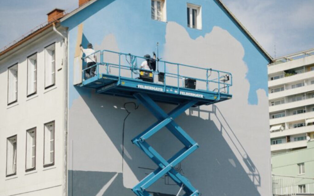 Entstehung des Murals in Graz (Foto: Popp Vision)