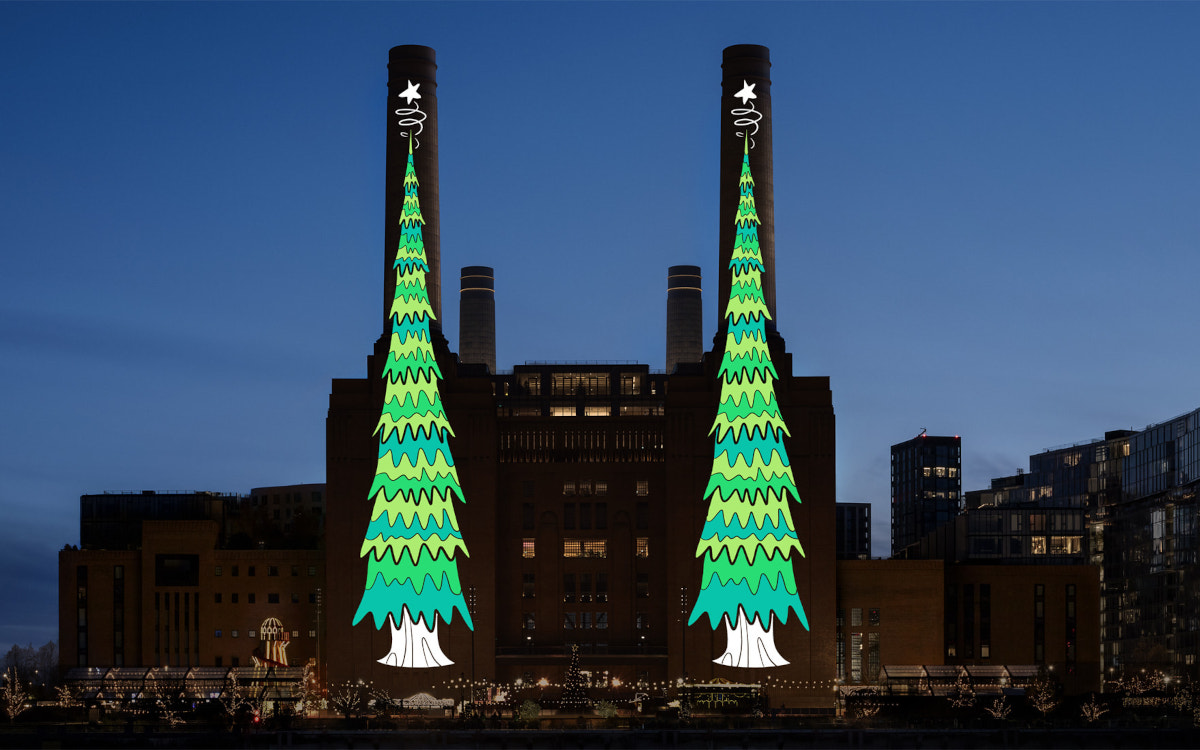 Apple gibt iPad-Künstlern die perfekte Leinwand: die Battersea Power Station in London. (Foto: Apple)