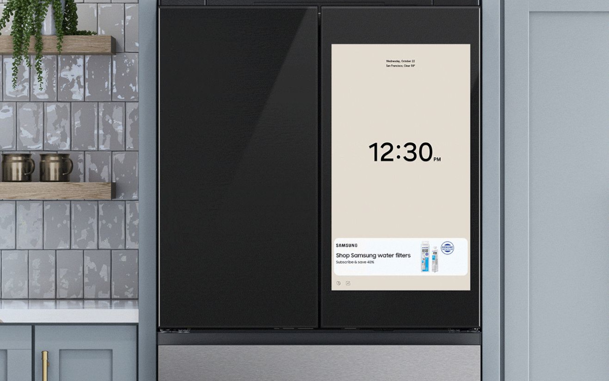 Samsungs smarte Kühlschränke können jetzt auch Digital Signage und DooH anzeigen – gut oder schlecht? (Foto: Samsung)