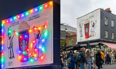 Starbucks-Weihnachtskampagne "Drawn Together" in London. (Fotos: Starbucks)