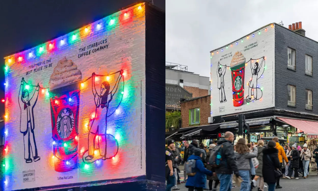 Starbucks-Weihnachtskampagne "Drawn Together" in London. (Fotos: Starbucks)