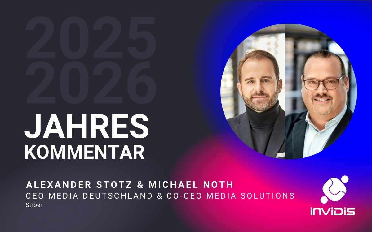 Alexander Stotz, CEO Ströer Media Deutschland, und Michael Noth, CO-CEO Ströer Media Solutions, im invidis Jahreskommentar 25/26 (Fotos: Ströer)