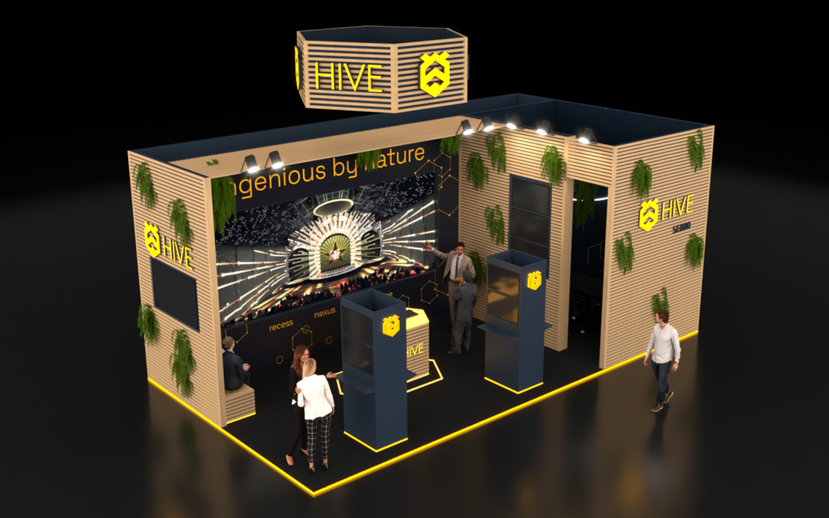 So soll der Hive-Stand auf der ISE aussehen. (Foto: HIVE)